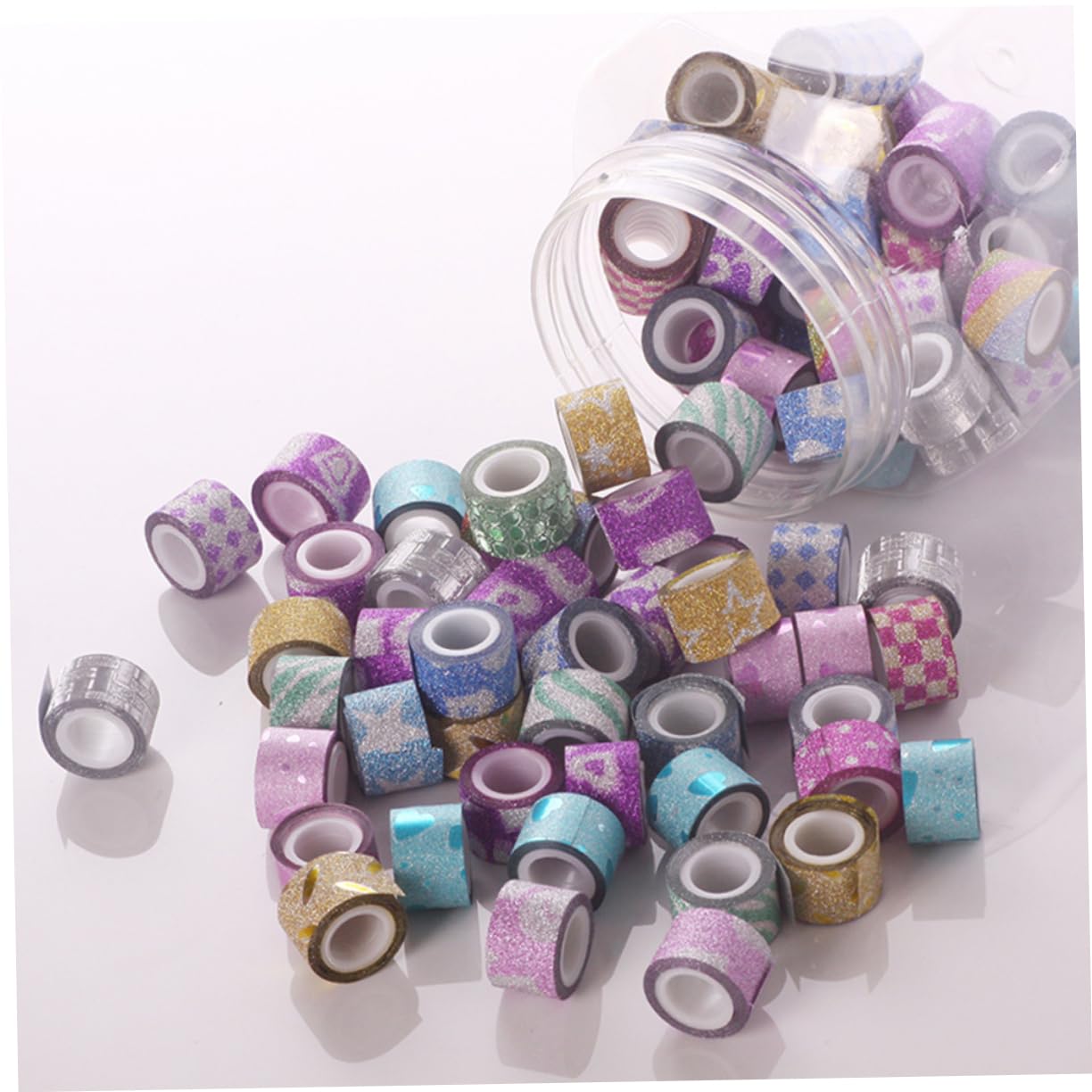 3 Set Di Adesivi Artigianali Per Scrapbooking Nastro Adesivo Decorativo Testurizzato Decorazioni in Carta Per Mascheratura Glitterata 90 Pezzi*3