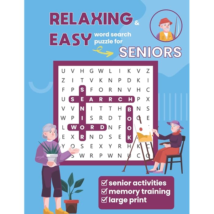 Buy Relaxing and Easy word search puzzle for seniors and adults. Made
