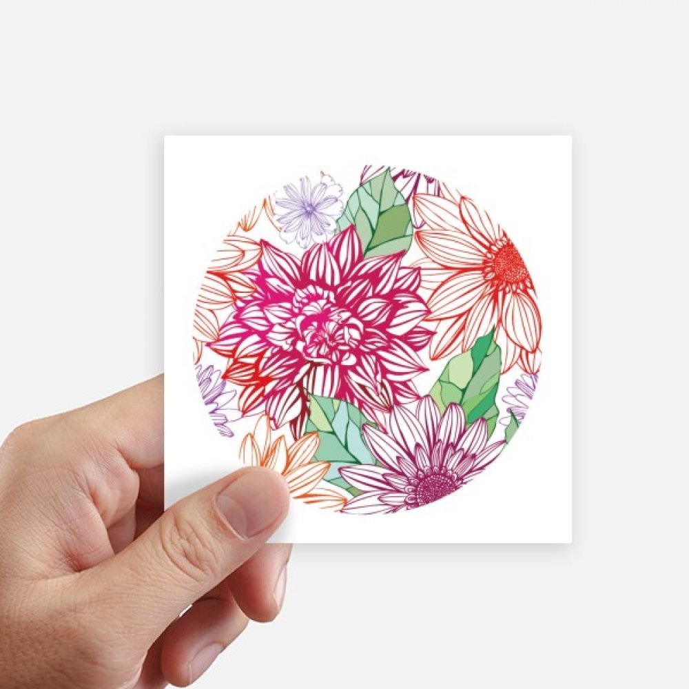 Sticker autocollant carré fleur plante pompon solution anti-rayure pour pc portable et moto