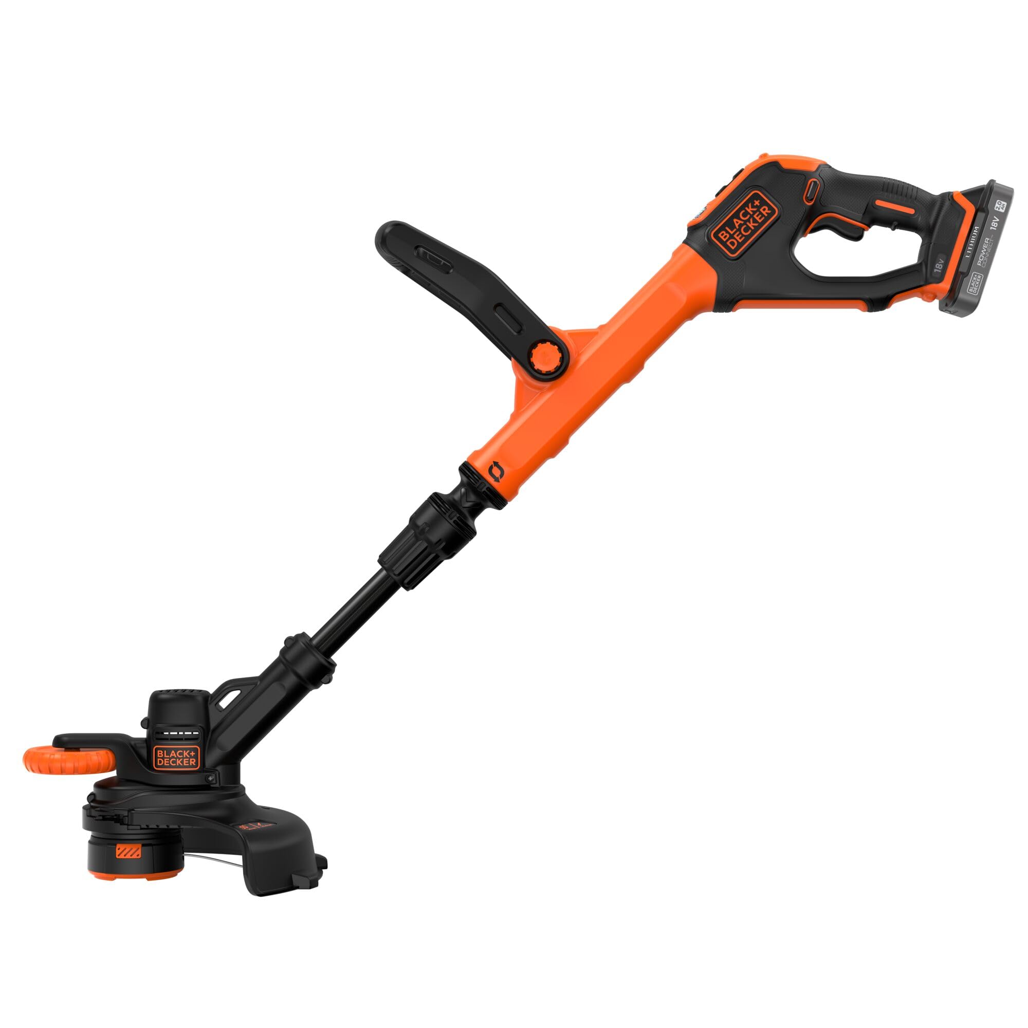 BLACK+DECKER BCST918D1 akumulatorowa podkaszarka do trawy 18 V (szerokość cięcia 28 cm, przedłużka żyłki AFS Reflex, regulowany uchwyt dwuręczny, z kołem prowadzącym, w zestawie: akumulator i