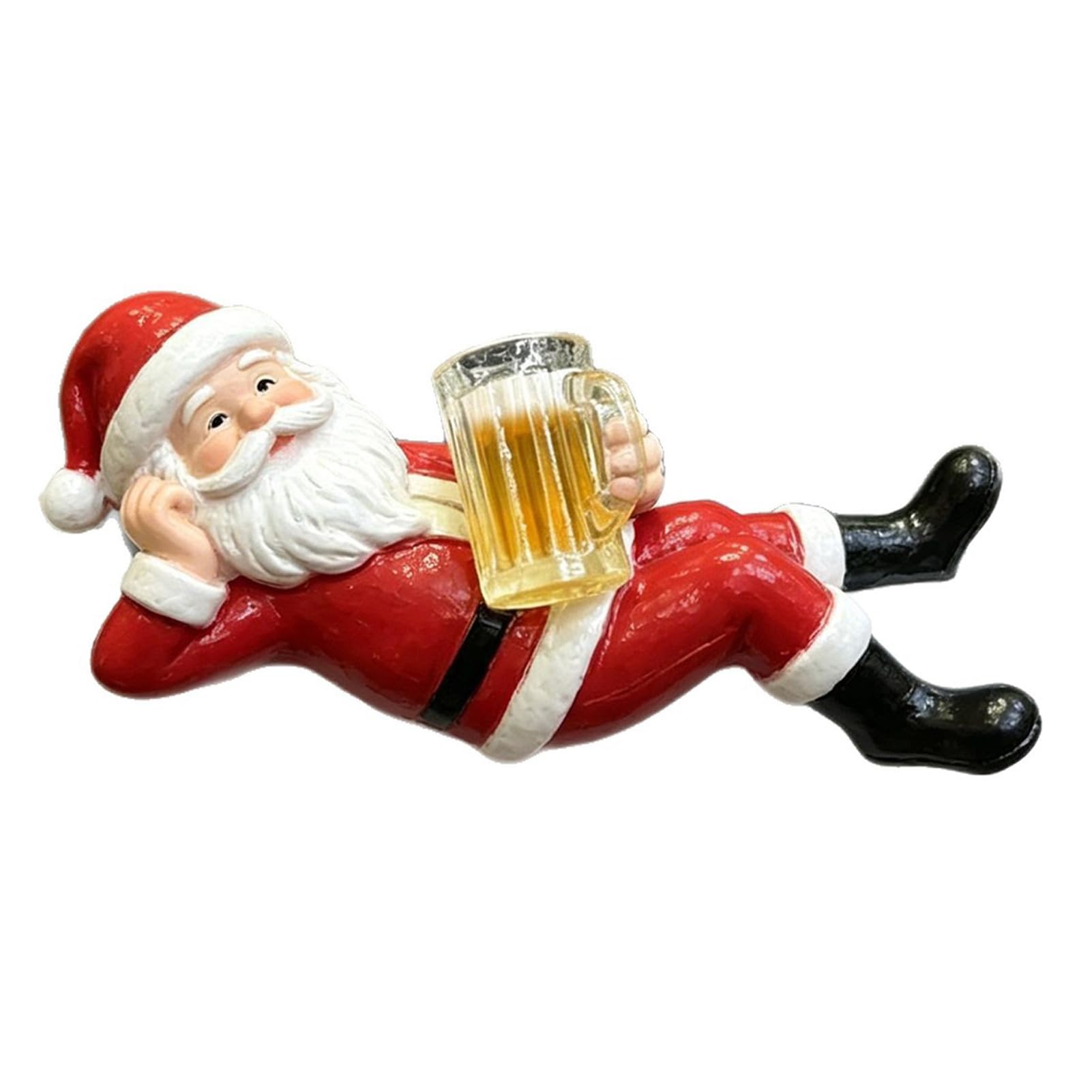 Glifora Cute Lying Santa Flower Pot Huggers - Santa Claus Figurines Plant Decorations for Pots, Resin Flower Pot Decorations, Fairy Garden Accessories, Fish Tank Planter Edge Craft Decor