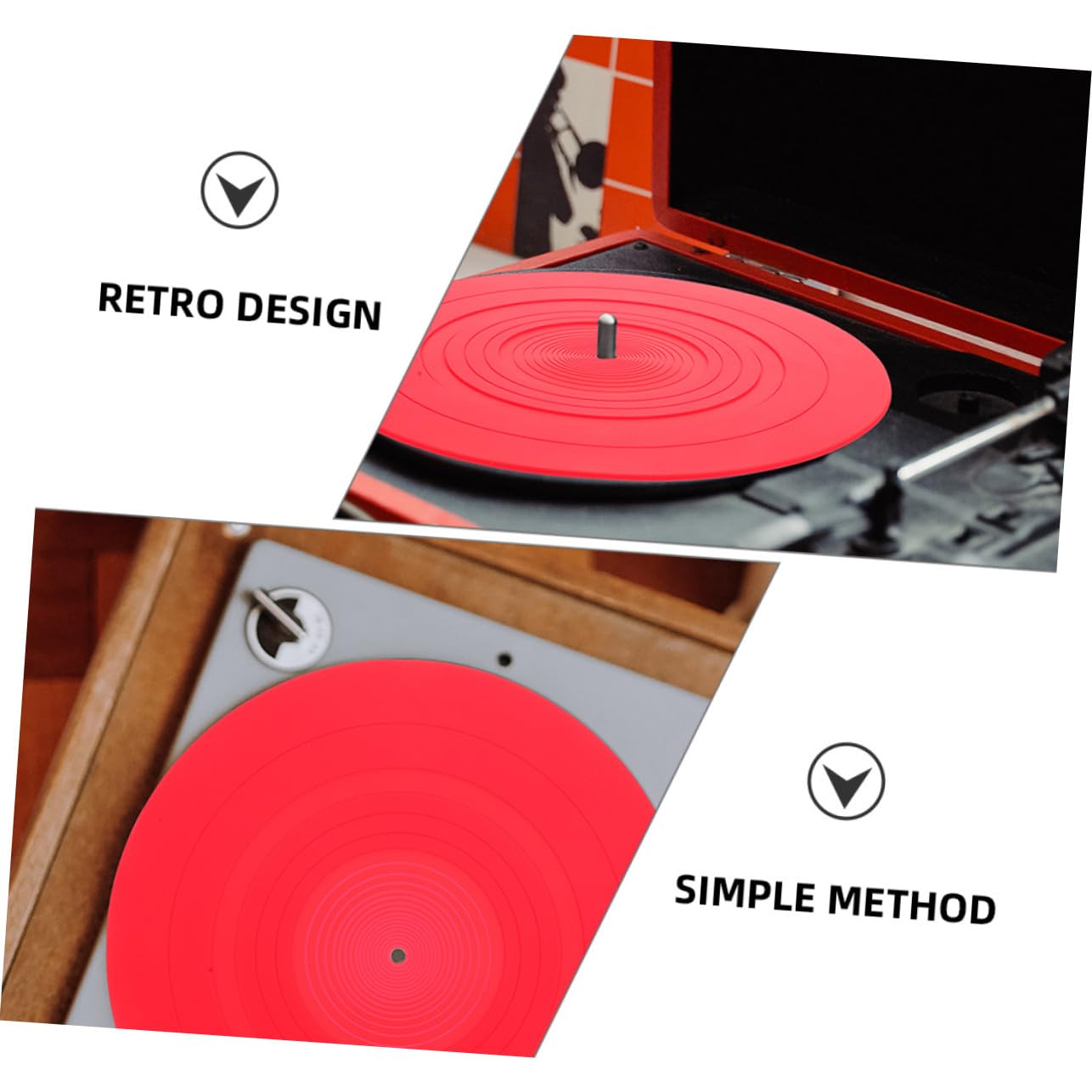 Hemobllo 2 Pezzi Tappetini per Giradischi in Silicone Antistatico Sostitutivi, Protezione Disco Vinile, Dimensioni per Giradischi Professionali e Domestici
