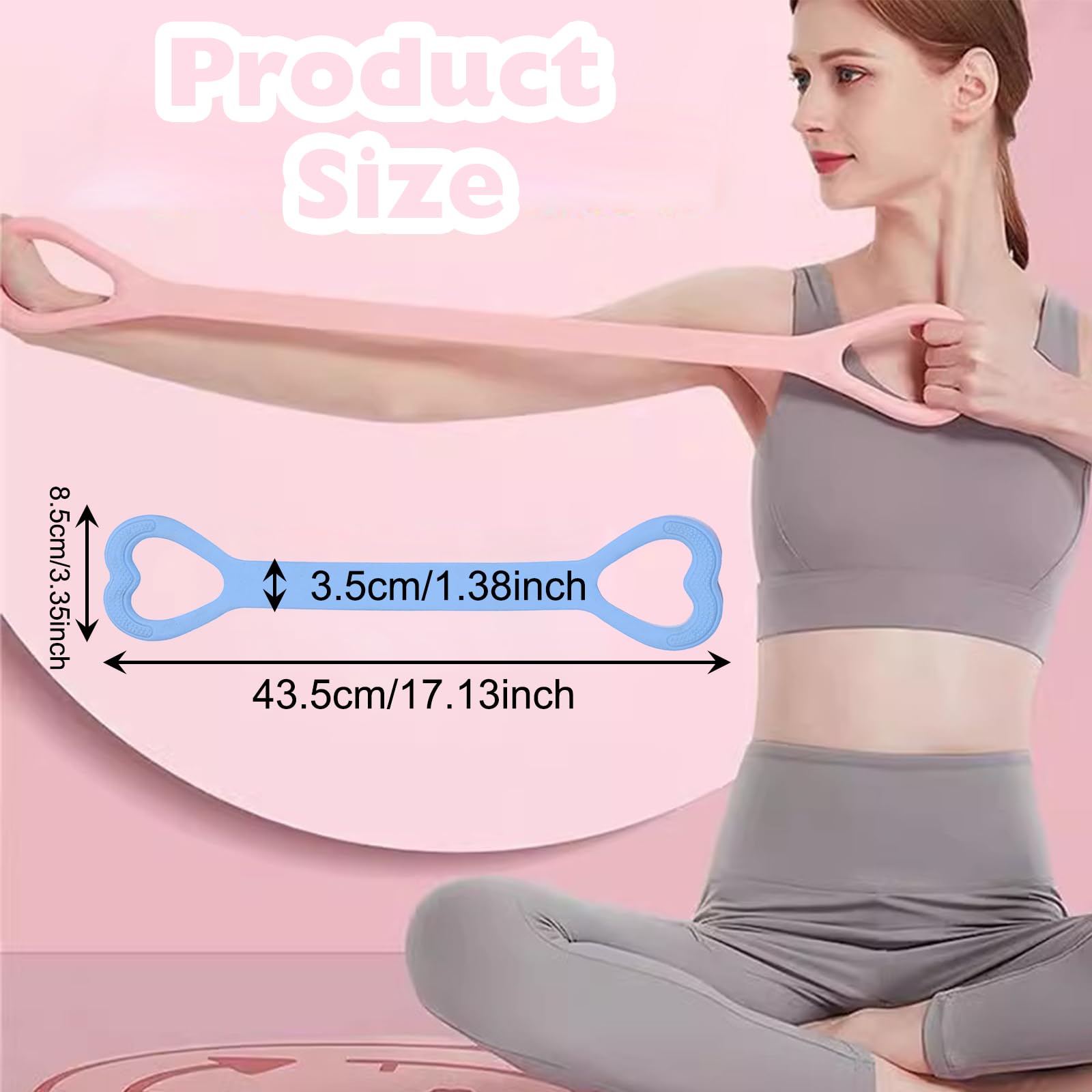 KASESSS 2 Pcs Resistance Band Women, Figure 8 Resistance Bands Set, Arm Back Shoulder Pilates Band - Image 2