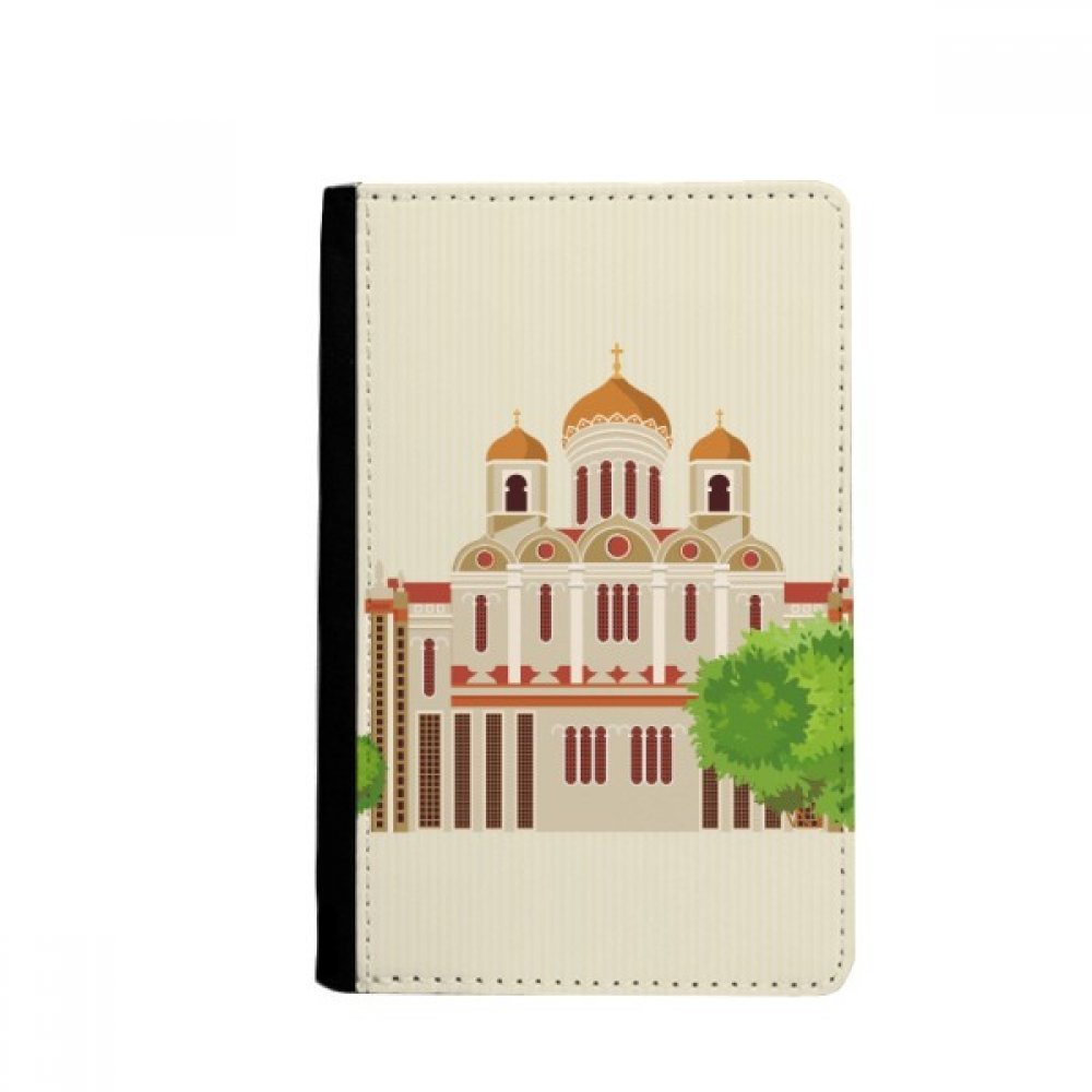 Russia National Symbol Landmark Illustration Passport Holder Notecase Burse Wallet Cover Card Purse