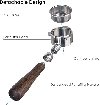MATOW 54mm Bottomless Portafilter Bottomless Naked Portafilter Fits Breville 54mm Machines Filter Basket Included