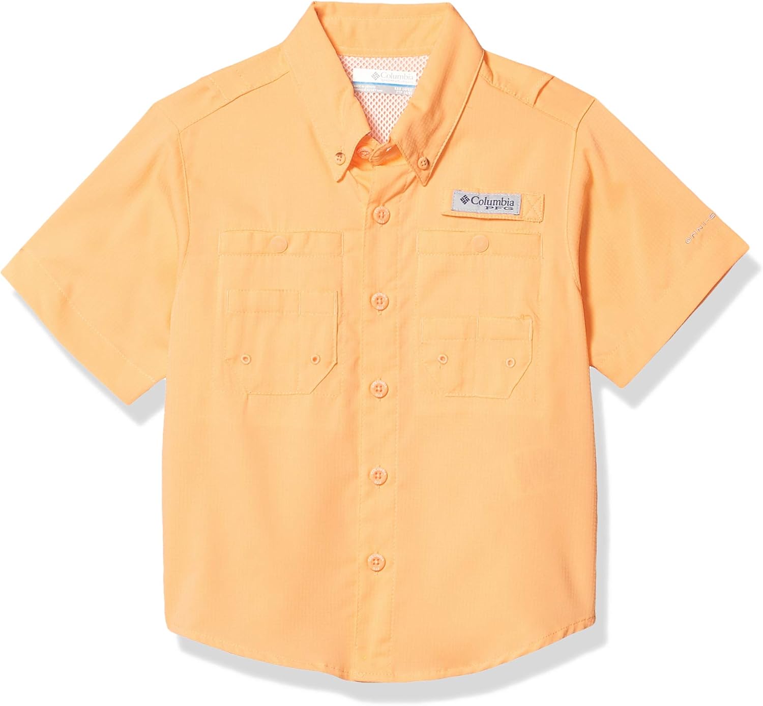 Columbia Boys PFG Tamiami Short Sleeve Shirt, Bright Nectar, Medium