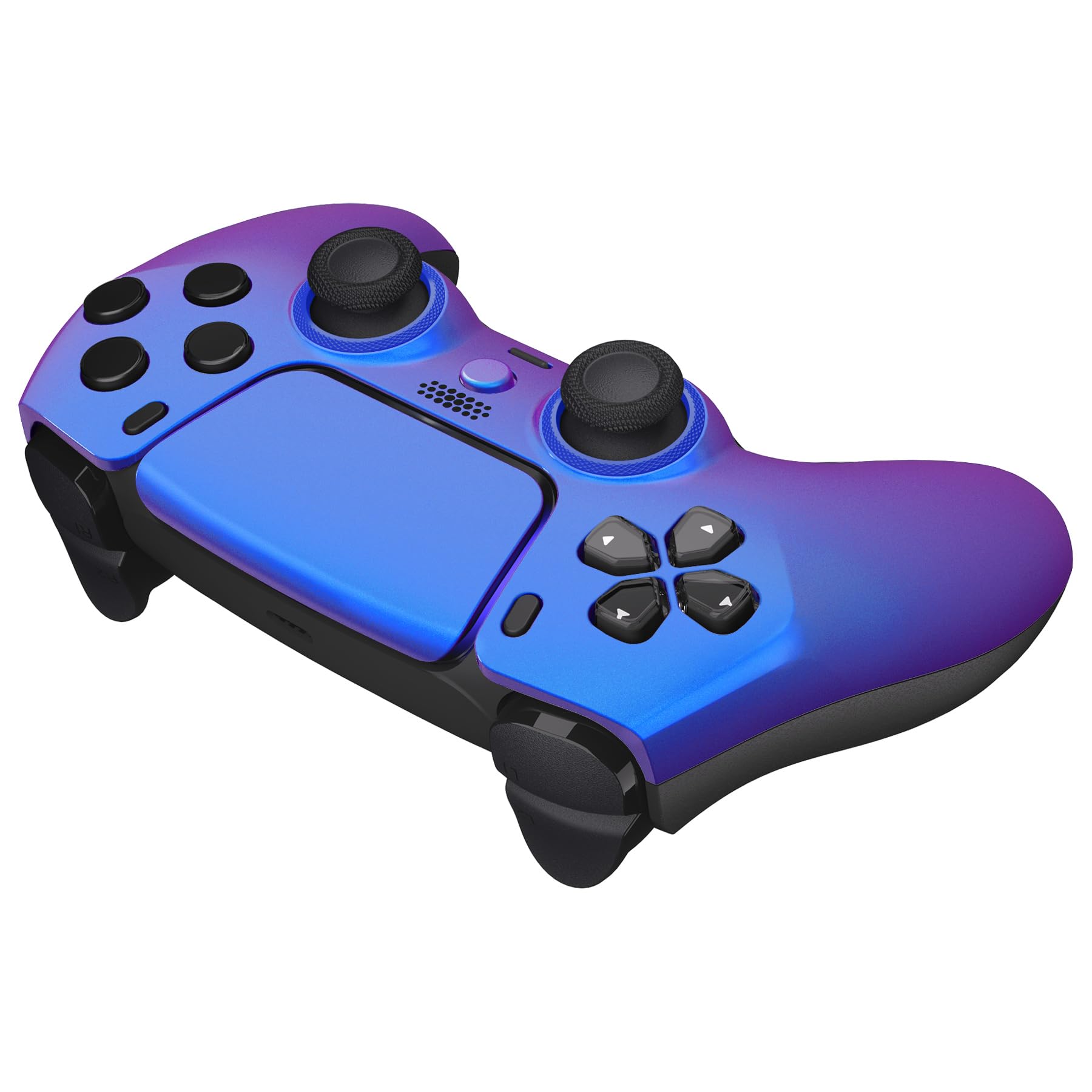 eXtremeRate Luna Cover Ricambio per ps5 Controller,Custodia Copertura Frontale Scocca Shell Ridisegnata Compatibile con ps5 Joystick BDM-010/020/030/040/050, Camaleonte Viola Blu