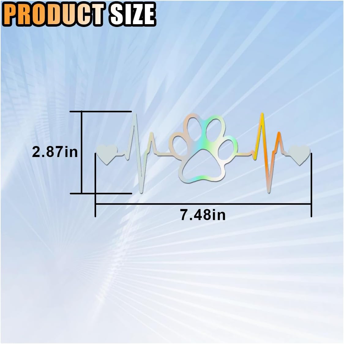 Dog Paw Heartbeat Car Sticker Decal, Vinyl Waterproof Car Decal, Cute Bumper Sticker Car Interior Accessories Decoration Universal for Car Truck Wall Cup Tumbler Laptop (Colorful) - Image 2