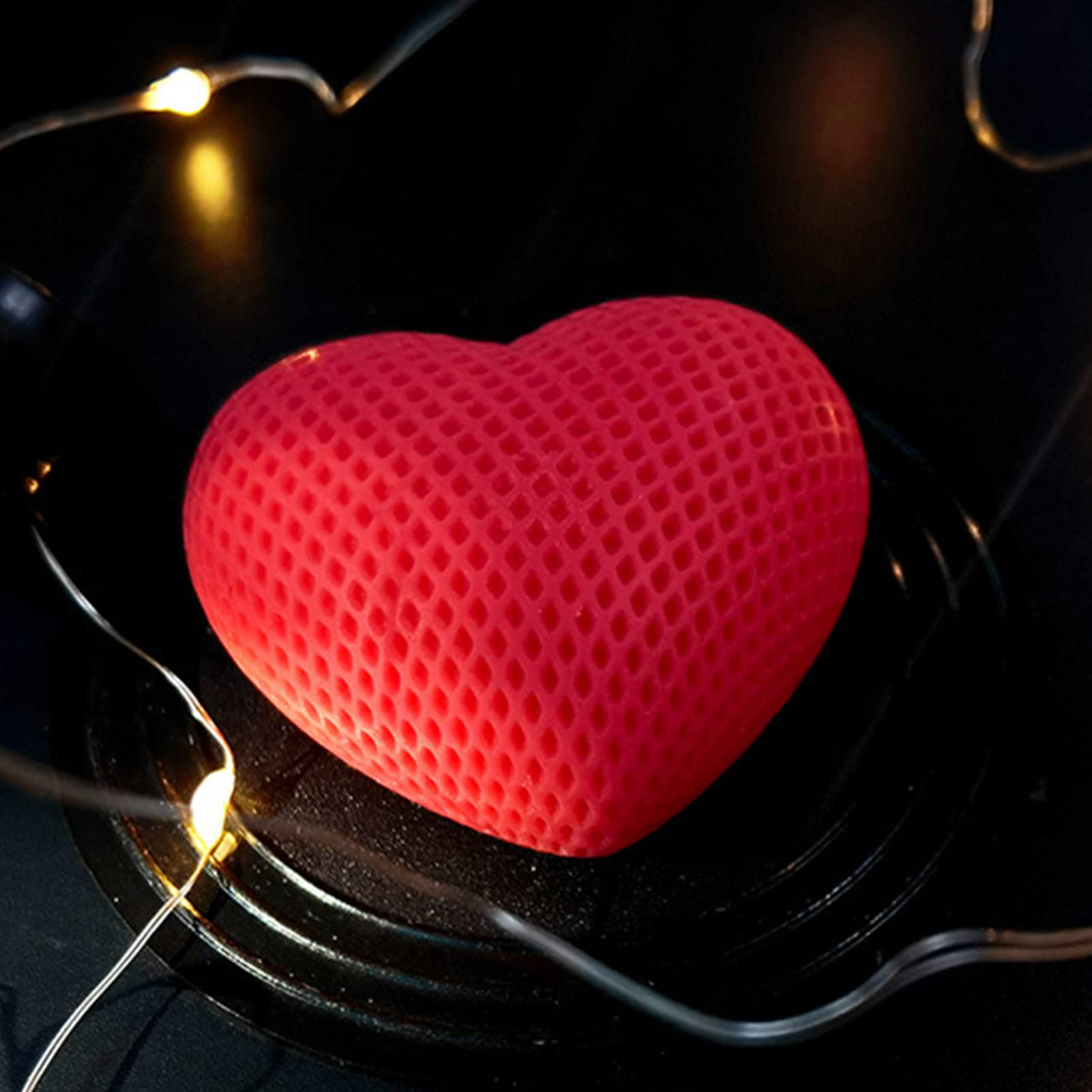 Molde de silicona para vela con forma de corazón, molde epoxi para cocinar para hacer velas, bonos, Savón, decoración del hogar, boda, juego de 3 piezas