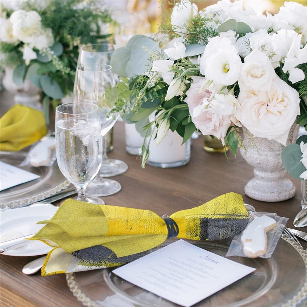 Oil Painting Geometric Cloth Napkins Set Birthday Banquet Wedding Decor Restaurant Supplies Table(4pcs)