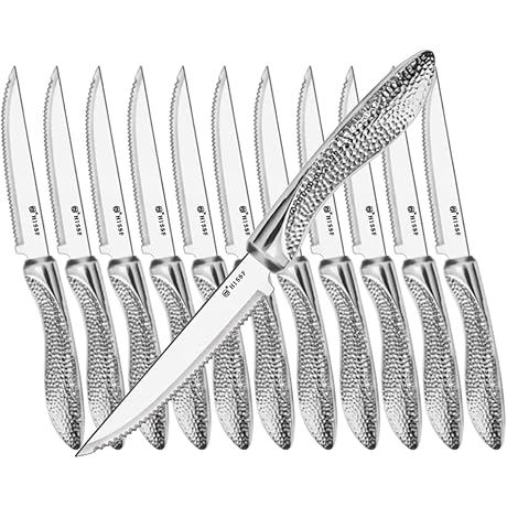 Serrated Steak Knives Set of 12: Precision-Crafted for Culinary Excellence