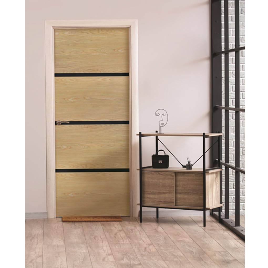 Nordlinger Pro Kit Rénovation Porte Chêne clair Profilés noirs Adhésif verni Bois FSC Mixte 70% Décoration intérieure