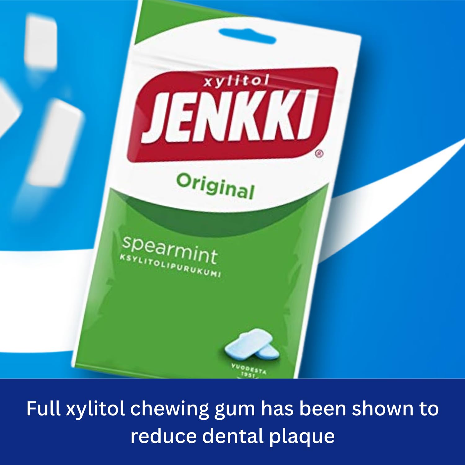 Cloetta Jenkki Xylitol Spearmint Chicle 16 Packs of 100g
