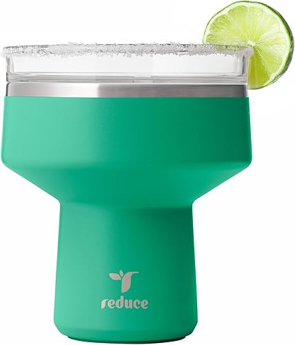 Miniatura 15 de Reduce Saltini - Vaso de cóctel de 16 onzas, vaso aislado de Margarita con tapa, mantiene las bebidas frías durante 10 horas, alternativa al vaso de