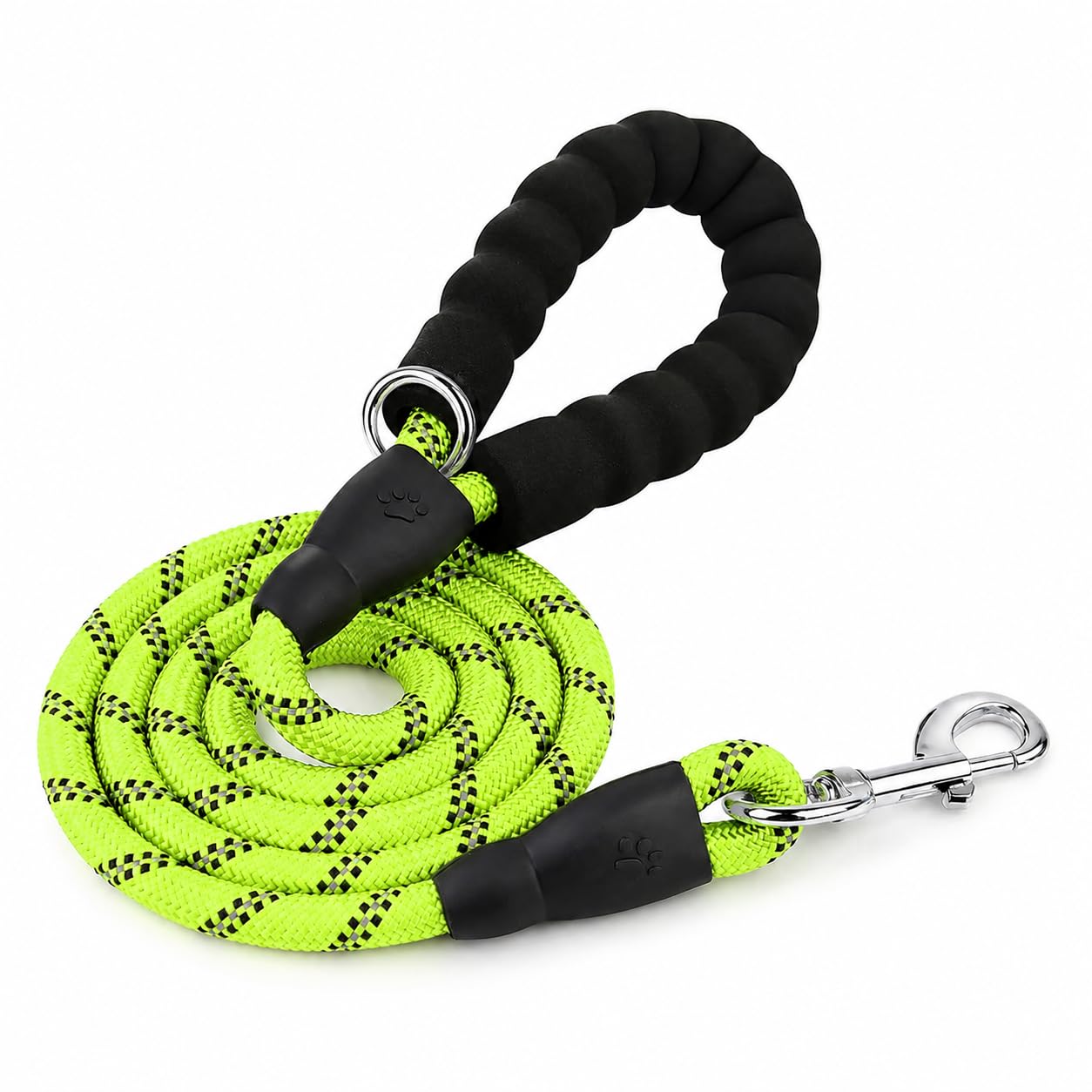 Patch & Marshall Heavy Duty Rope Dog Leash 5 FT eith Strong Hook,Performance Tested, Reflective, Padded Handle, Neon-image-47