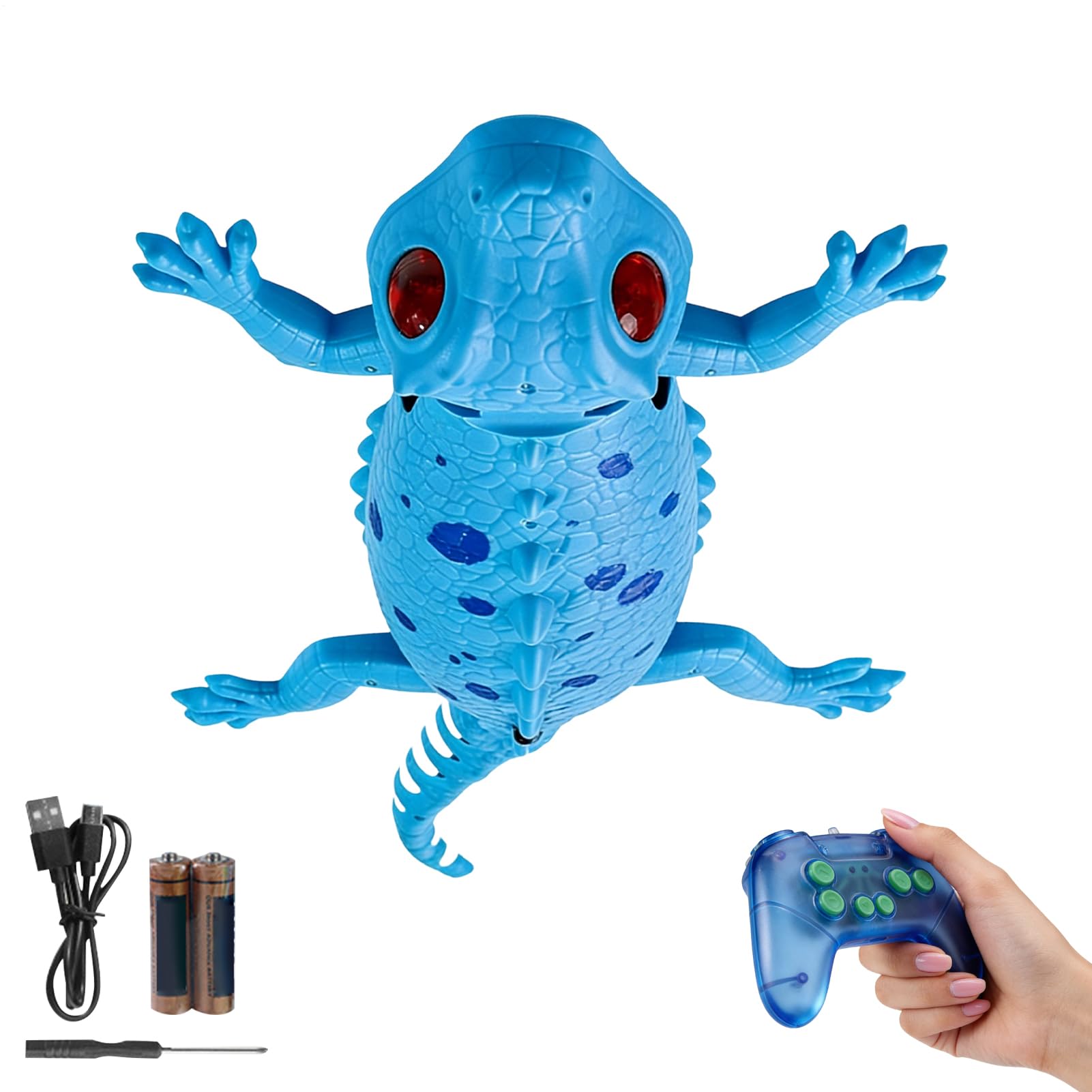 Robot pour Gecko Lumineux avec Télécommande - 2 Modes de Jeu Rechargeables - 8