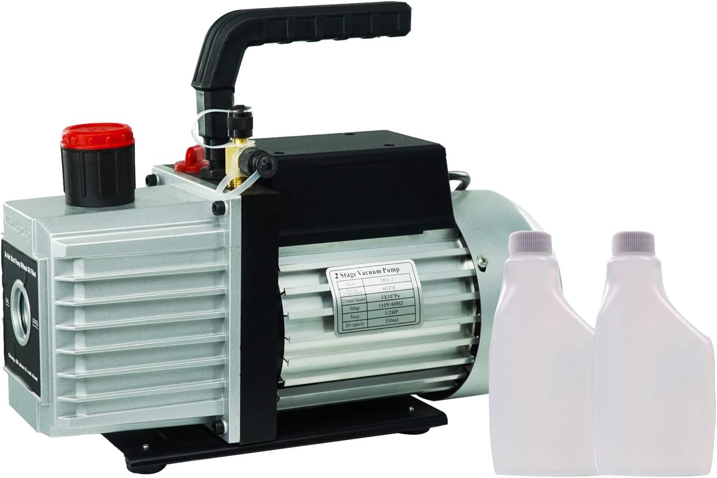 6CFM 110V 1/2HP 2Stage/Dual Stage HVAC Rotary Vane Vacuum Pump for Auto AC Refrigerant