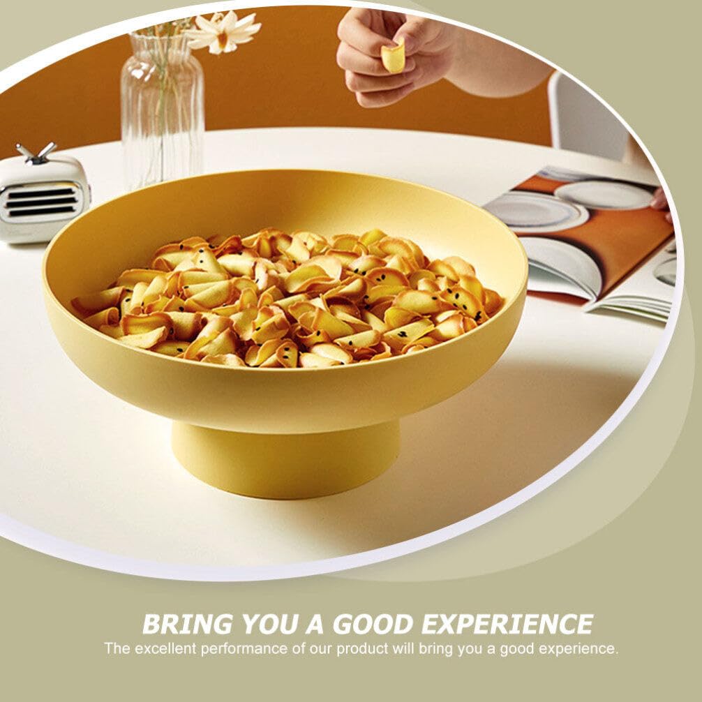 Cabilock Fruit Basket Fruit Bowl for Kitchen Counter Fruit Holder Kitchen Table Decor Home Fruit Draining Basket Large Bowls for Breads Yellow Wedding Decor