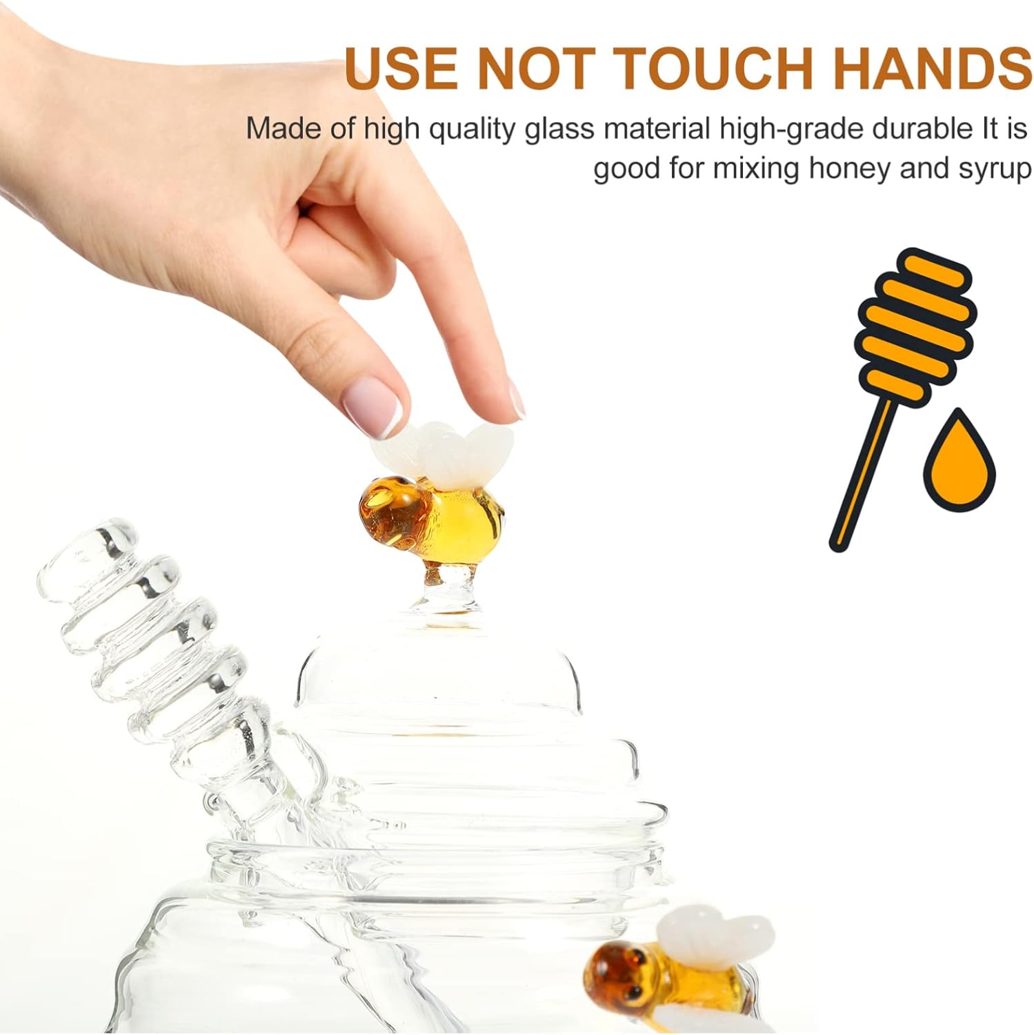 1 Set Sugar and Kitchen Containers X Jar Bottle Jam Crystal of Household Seasoning Lid for Food Airtight Condiment Decorative Rod Honeycomb Small Glass Home Container Sti