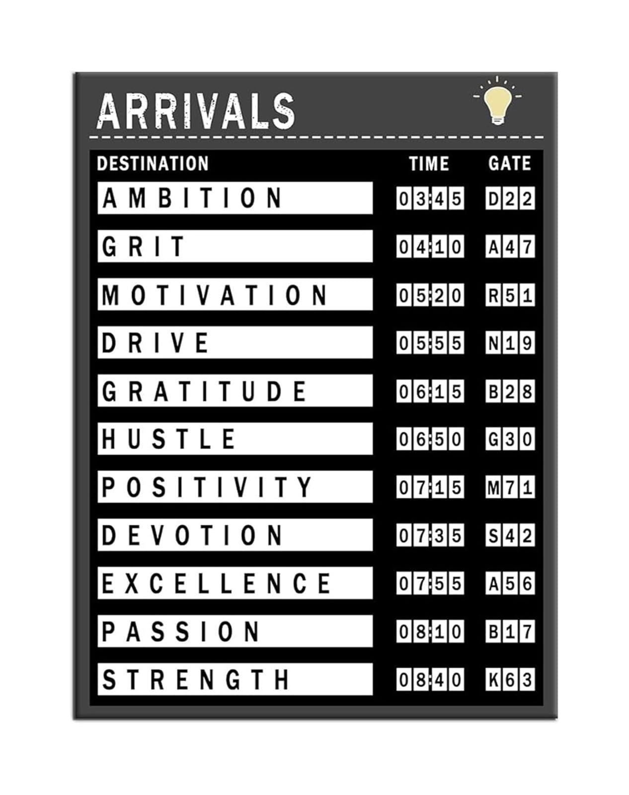 Nwpnlxea Framed Success Journey Motivational Canvas Wall-Art Airport Style Quote Poster For Entrepreneurs Office Home ,16X24inch(40X60cm)