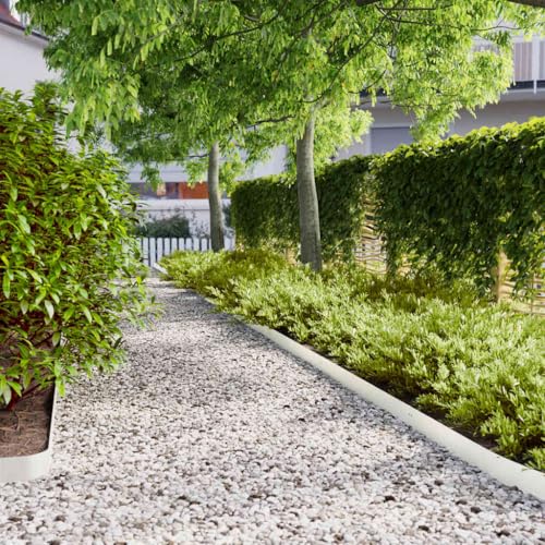 Genérico Bordes para césped 10 uds Acero Laminado frío Blanco 10x103 cm,Bricolaje,Vallas de jardín,Ribetes y Bordes para jardín-860131