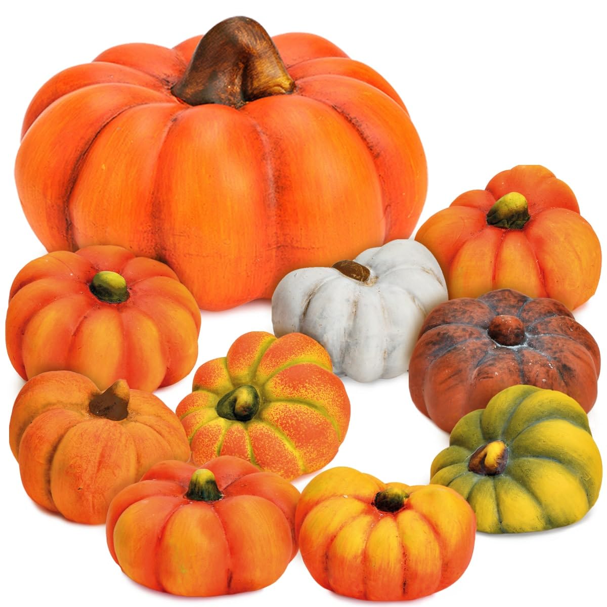 K KILIPES Zucca Metallica Piatta Per Decorazioni Autunnali – 34,3 Cm, Rustica, Per Esterni E Interni, Giardino E Portico