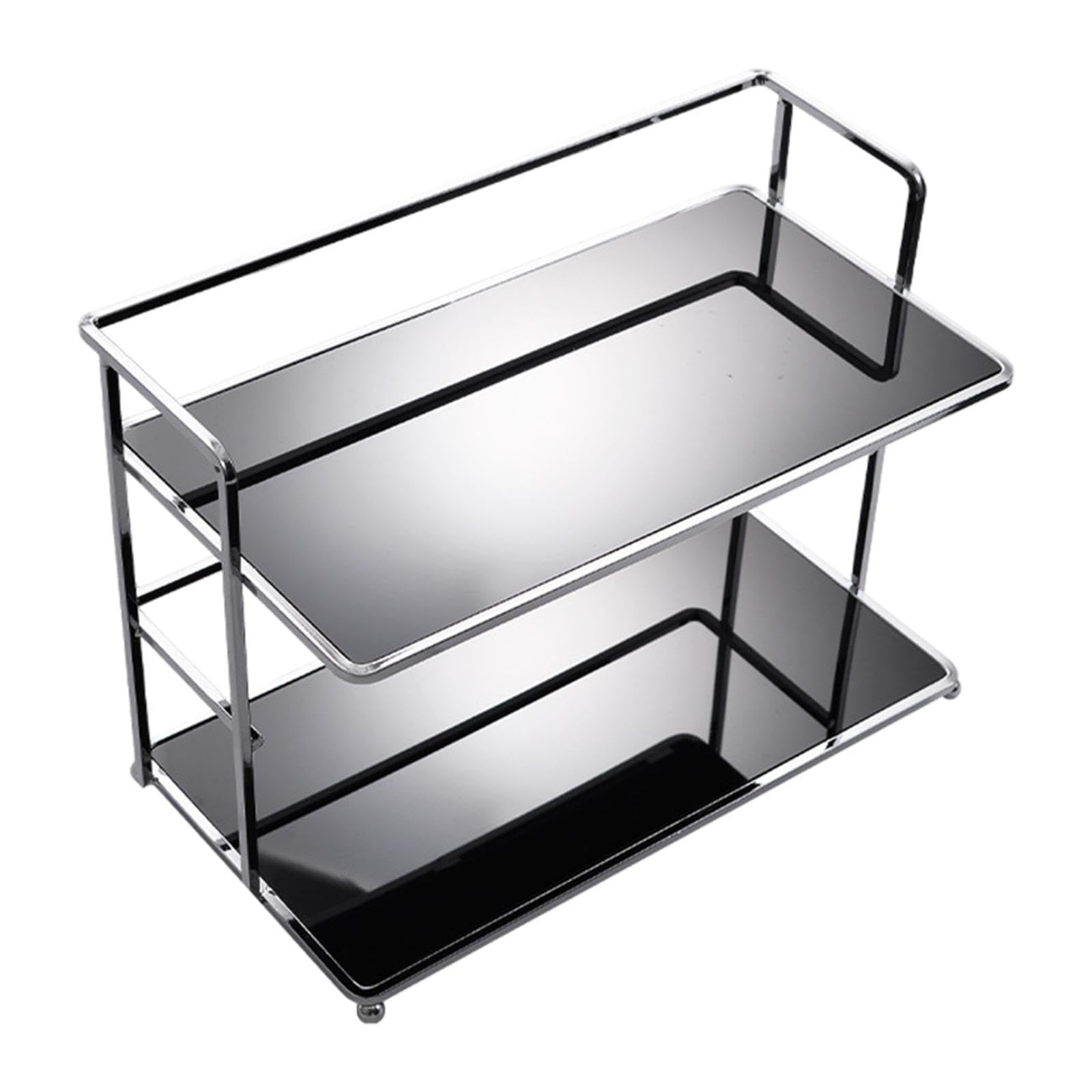 Yajuyi Organizer da Scrivania Portadocumenti Scaffale Bifacciale Porta Cosmetici Mensola Portaoggetti da Tavolo in Acrilico E Metallo Adatto per Studio, Nero