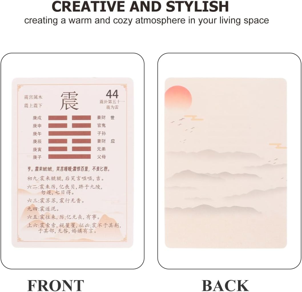 Abaodam I Ching 占いカード 64枚 ガイド付き 古代中国のコインデザイン タロットリーディング