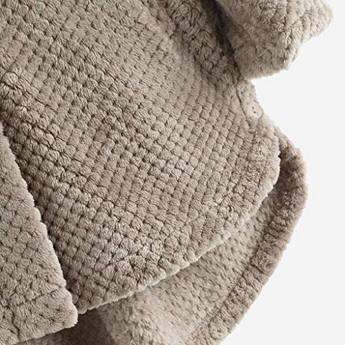 Forthery Hooded Faux Fur Coats for Women Long Teddy Bear Jacket Button Fluffy Pullover Loose Sweater(Gray,XXXXL)