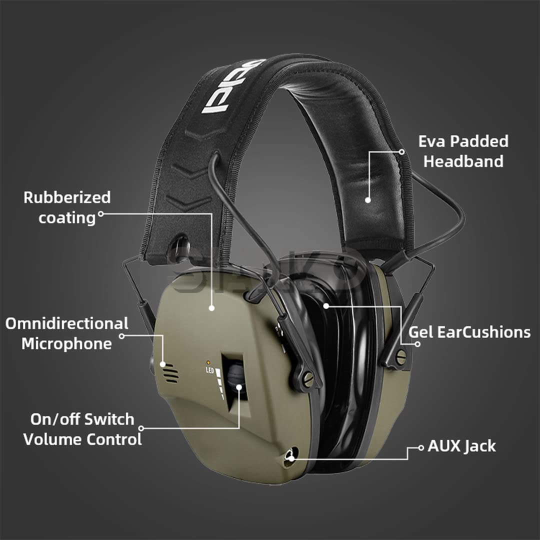 Auriculares tácticos de reducción de ruido y recogida de sonido, almohadillas de gel, orejeras, protección auditiva electrónica, auriculares para Airsoft caza disparo (rosa)