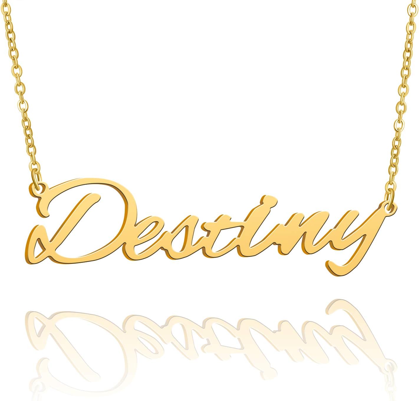 BUREIWomen Name Necklace Personalized 14K Gold Plated Name Necklace Nameplate Pendant Jewelry Gift for Kayla