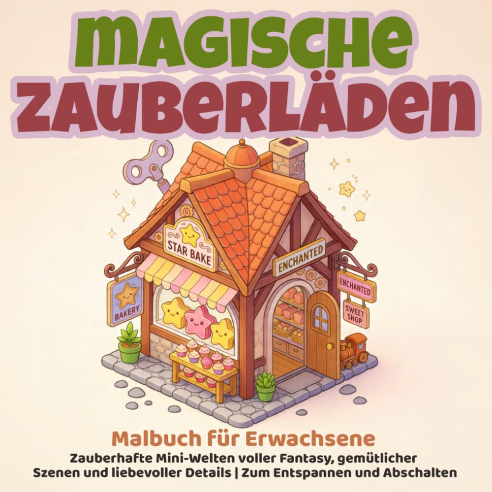 Magische Zauberläden - Malbuch für Erwachsene | Zauberhafte Mini-Welten voller Fantasy, gemütlicher Szenen und liebevoller Details | Zum Entspannen und Abschalten