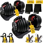 MotionGrey 5-52,5LB Ensemble de sonnettes réglables (Single/Pair) 15 ParamètresCompact Poids pour l'équipement de fitness de gymnastique à la maison & Poignées des mains