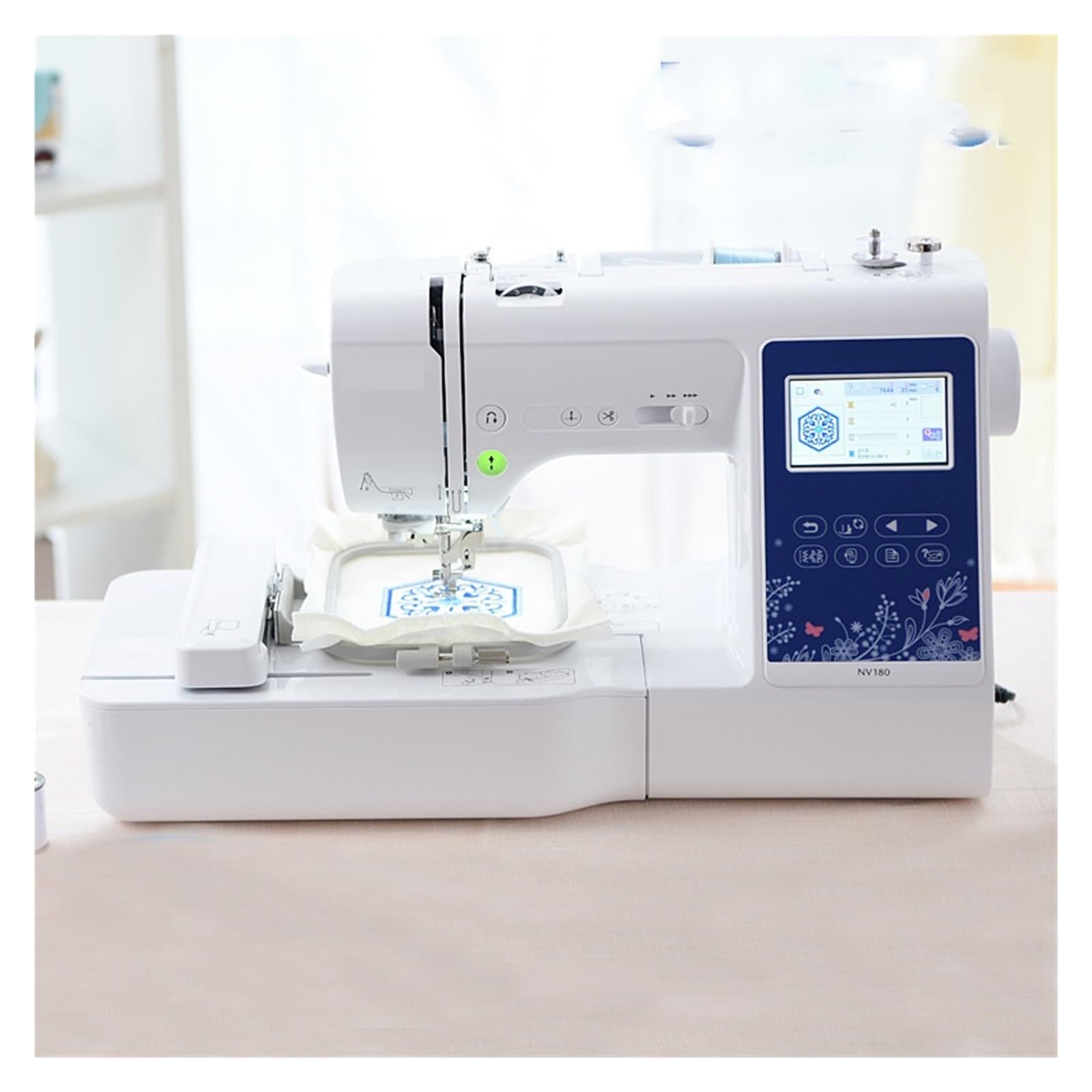NV180 Elektryczna Skomputeryzowana Maszyna Do Szycia Haftu Na Wzór Logo Home DIY Prodct Mocna Cicha Stabilna