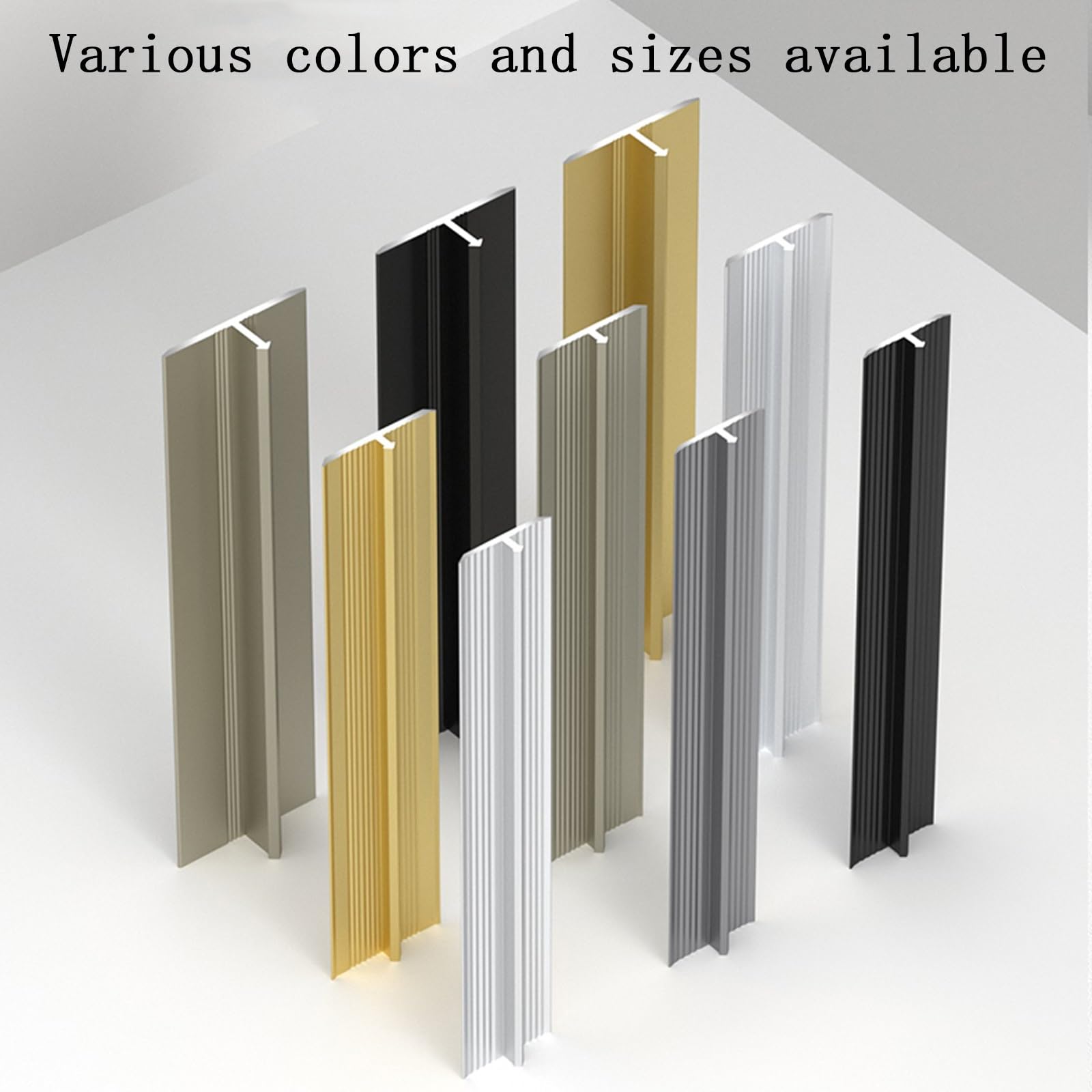 Perfil De Transición para Laminado De Vinilo, Aluminio Tira De Umbral De Transición Ancho 15 22 25mm, Tira Divisoria Plana De Piso para Juntas Entre Suelo Y Baldosa, Moldura En T De Metal(Grey,3Pcs (9