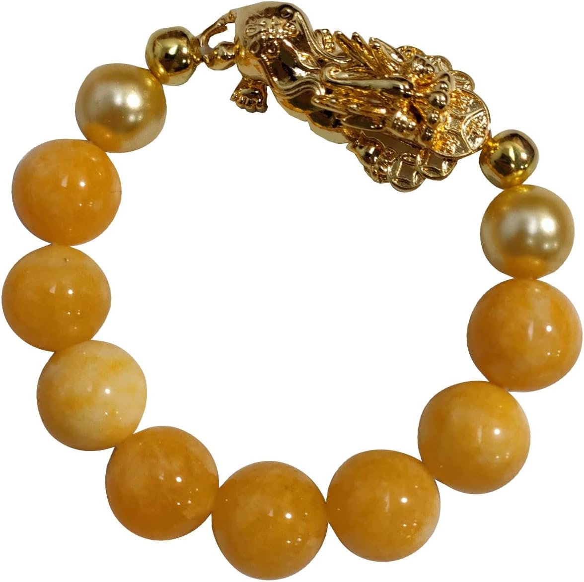 Heavens TvczPixiu Bracelet with Healing Real for Women Men with Yellow Stone Bead Spiritual Positive Bead Bracelets Thai Feng Shui Good Luck Reputation, Honor, Wealth, Fortune, Property
