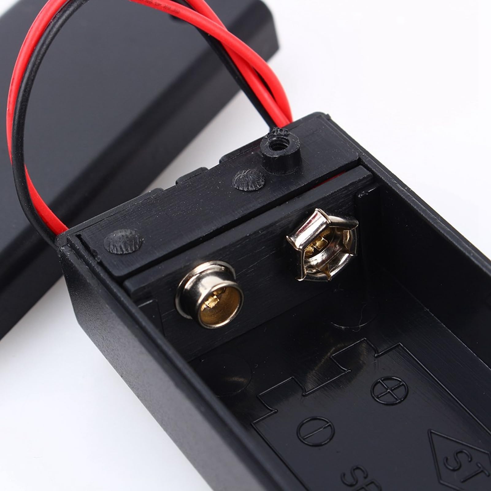 Estink Support de Batterie 9 V, Boîtier pour Pile 9V Volt PP3, Compartiment de Batterie 9 V avec boîtier et Interrupteur, 68,02 x 33,24 x 21,58 mm, Longueur du câble d'alimentation 150 mm