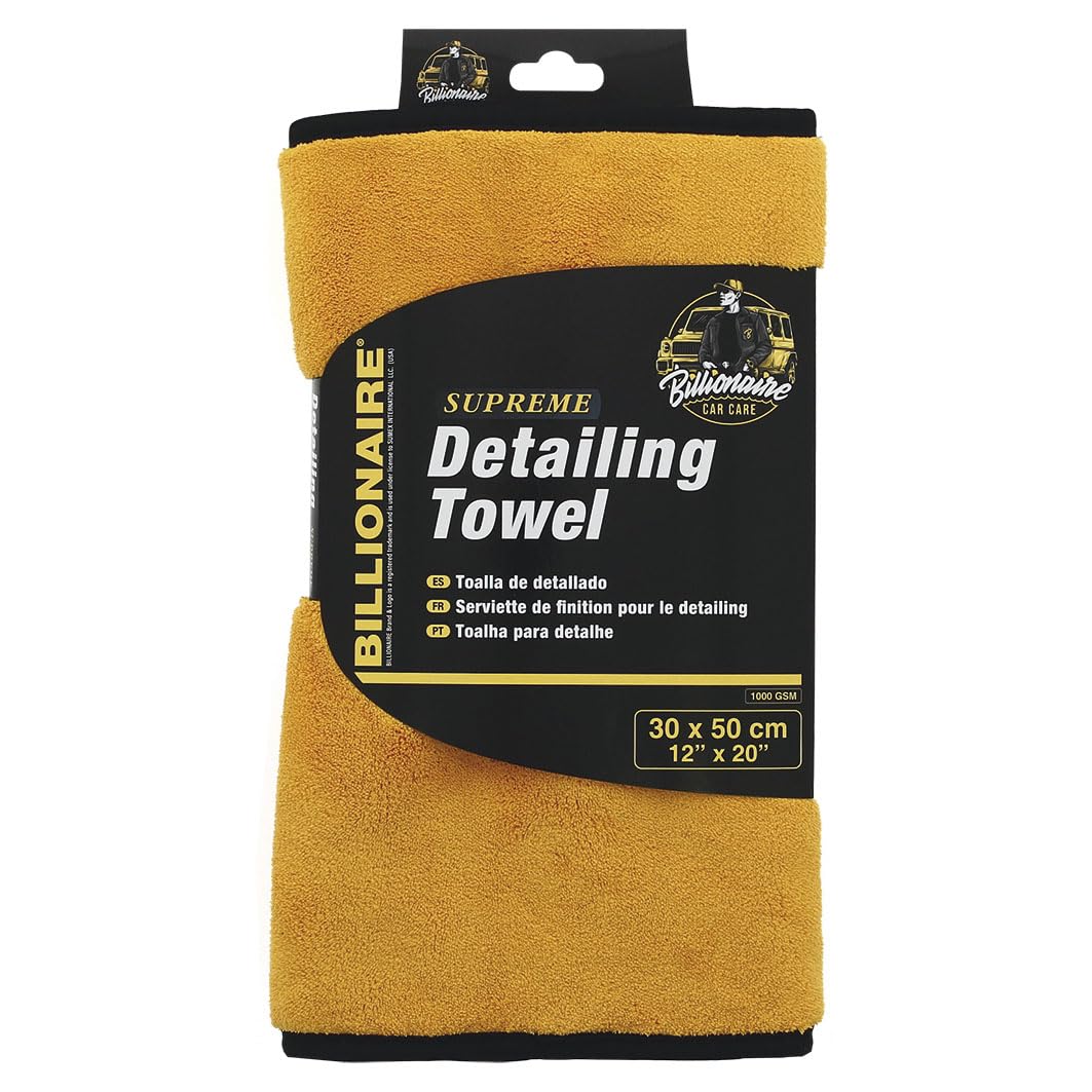 Billionaire Detailing Finish Towel Supreme 1000gsm Super Absorbent Microfiber Cloth 30 x 50 cm Ideal for Caring for Your Car