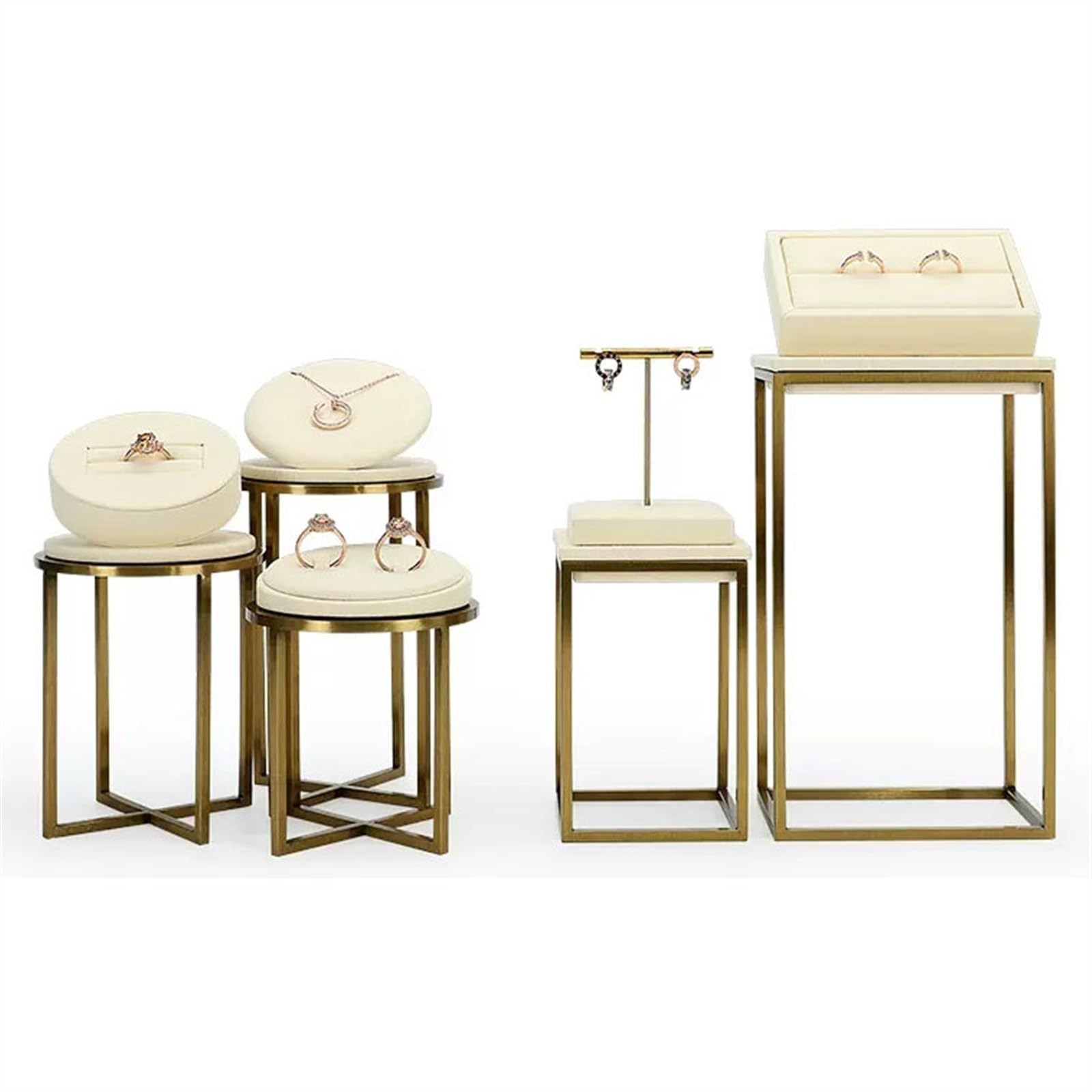 J9V4G6S3B5 Jewellery Storage 6 Pcs Jewelry Displays Holder Set, Including Earrings Display Stand, Necklace, Ring Easels for Organizer, Collecting, Selling, Shows
