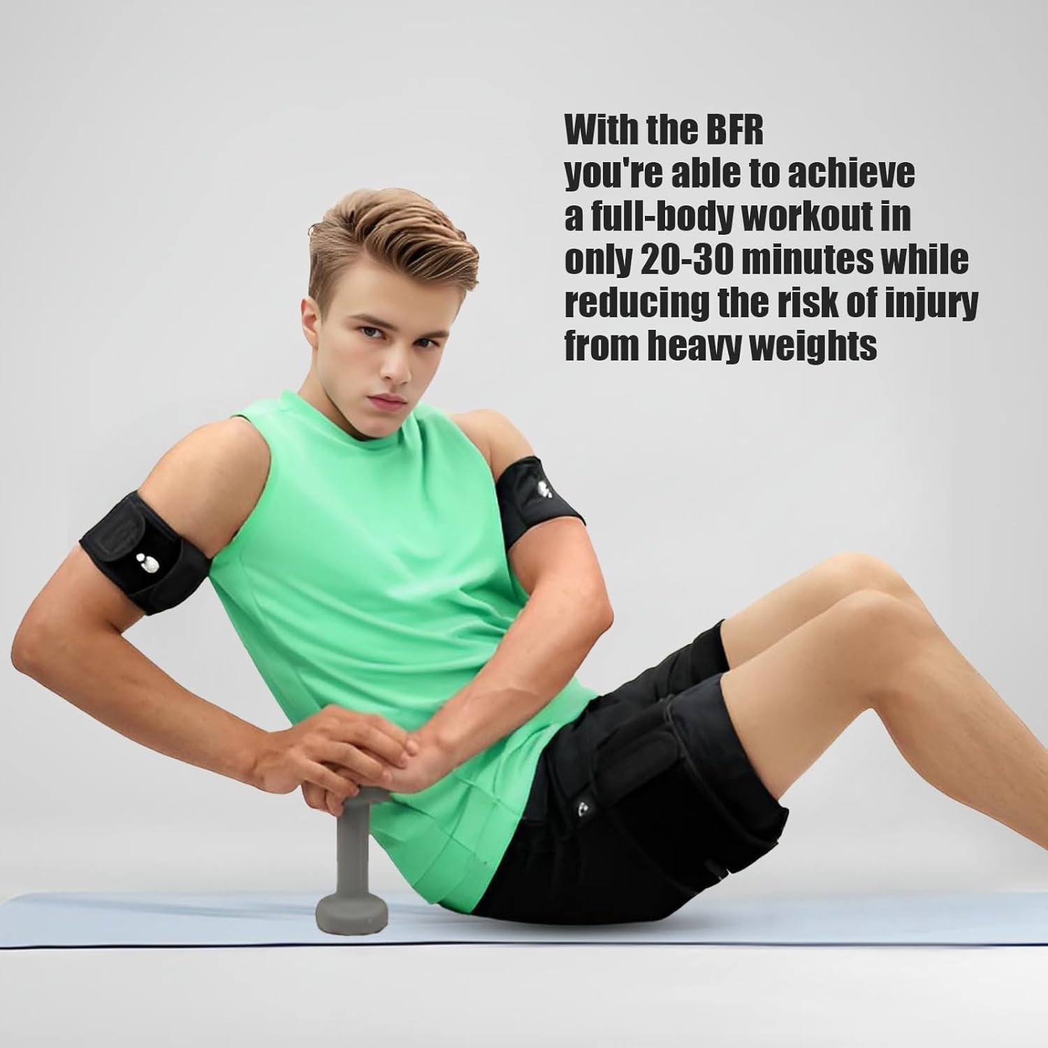 BFR Resistance Training Bands for Arms Legs & Glutes | Pressure-Regulation System for Muscle Endurance | Fitness Occlusion Bands for Home Gym Outdoor Workout & Training (Full Set)