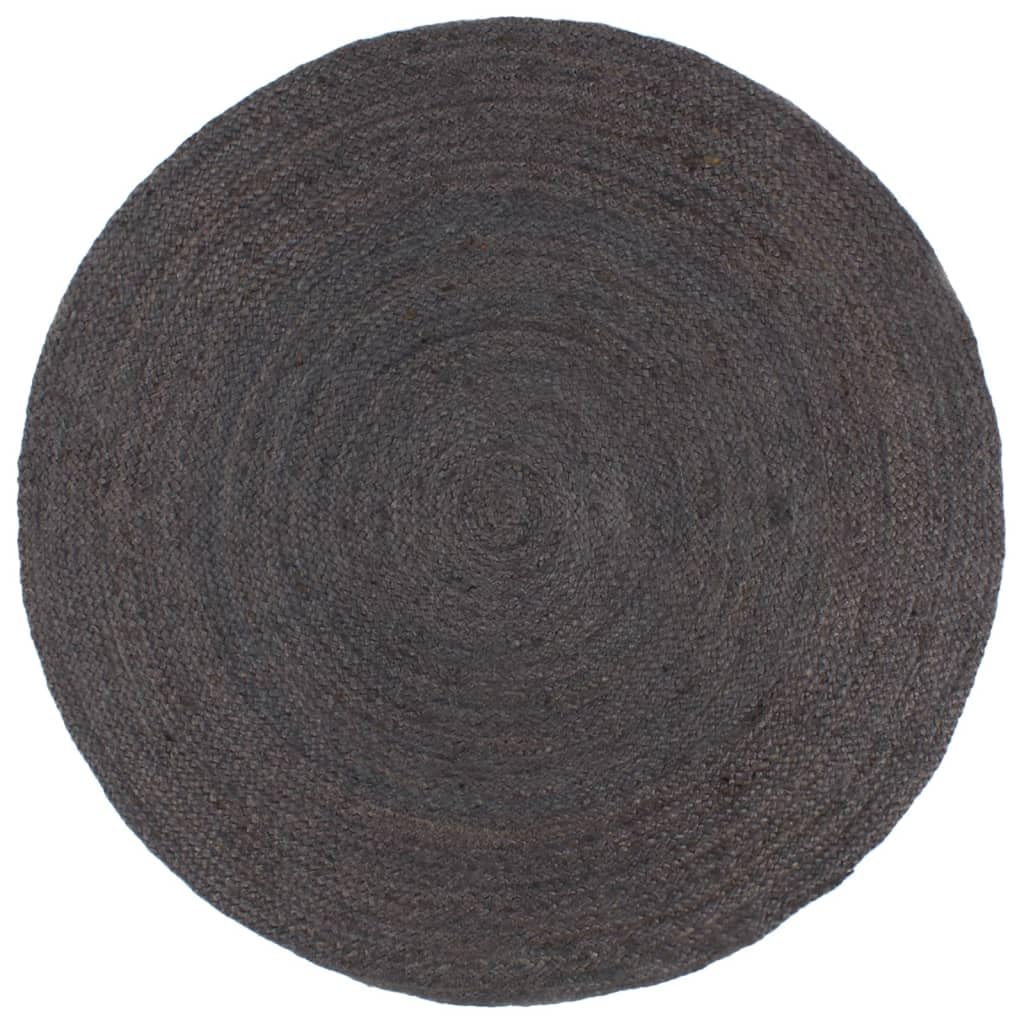 Tapis en jute doux gris foncé 180 cm tapis naturel et résistant