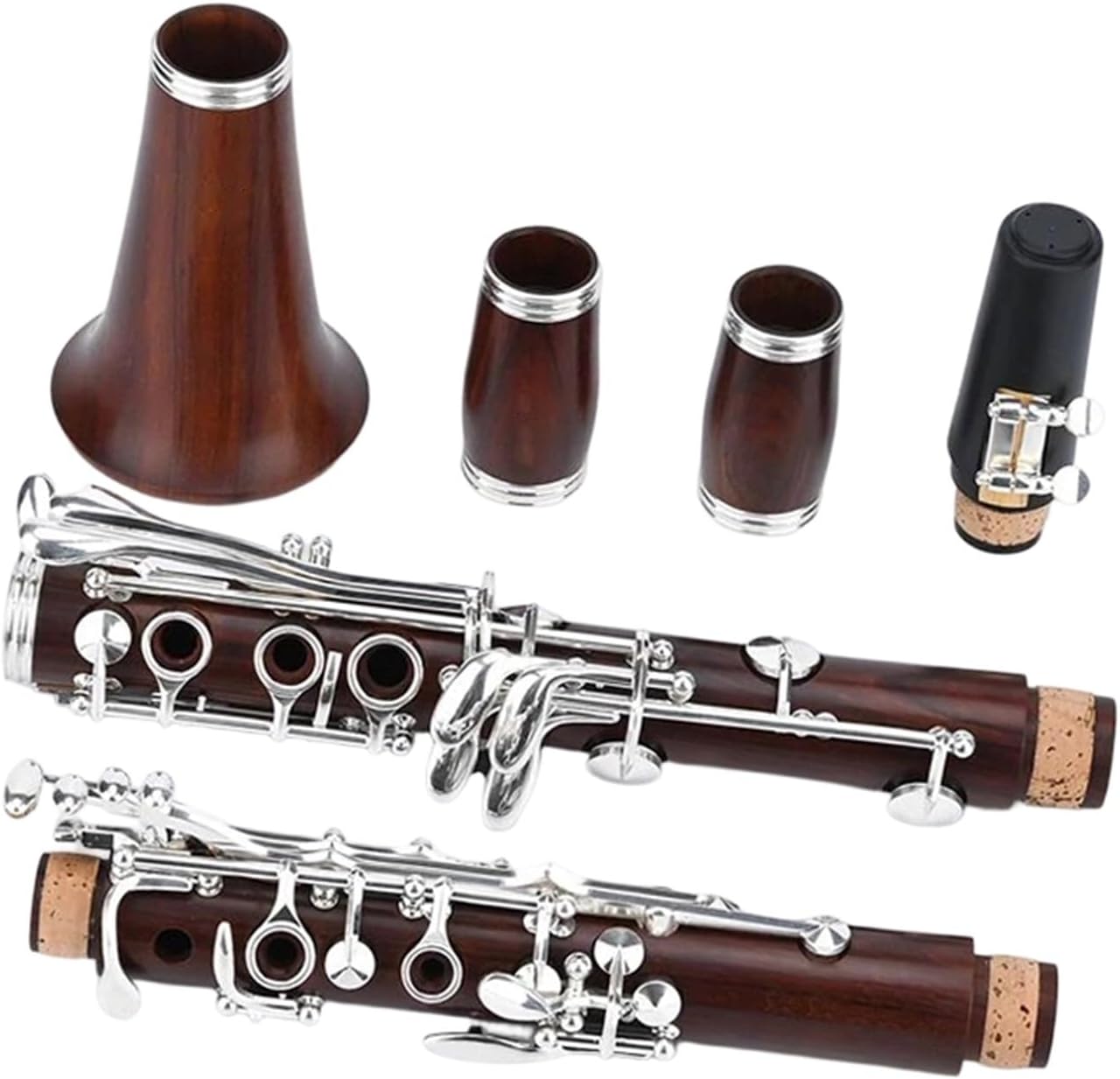B Flat 17 Key Clarinet With Silver Plating Made Of Mahogany Professional Clarinet