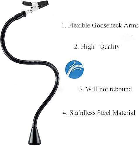 Miniatura 6 de Mano de ayuda magnética, manos de ayuda de soldadura, soporte de placa de circuito PCB con lámpara de aumento LED 3X, brazos de metal flexibles,