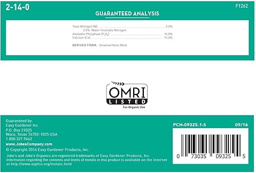 Miniatura 3 de Jobe's Organics Fertilizante de harina de huesos, 4 lb (2 unidades)