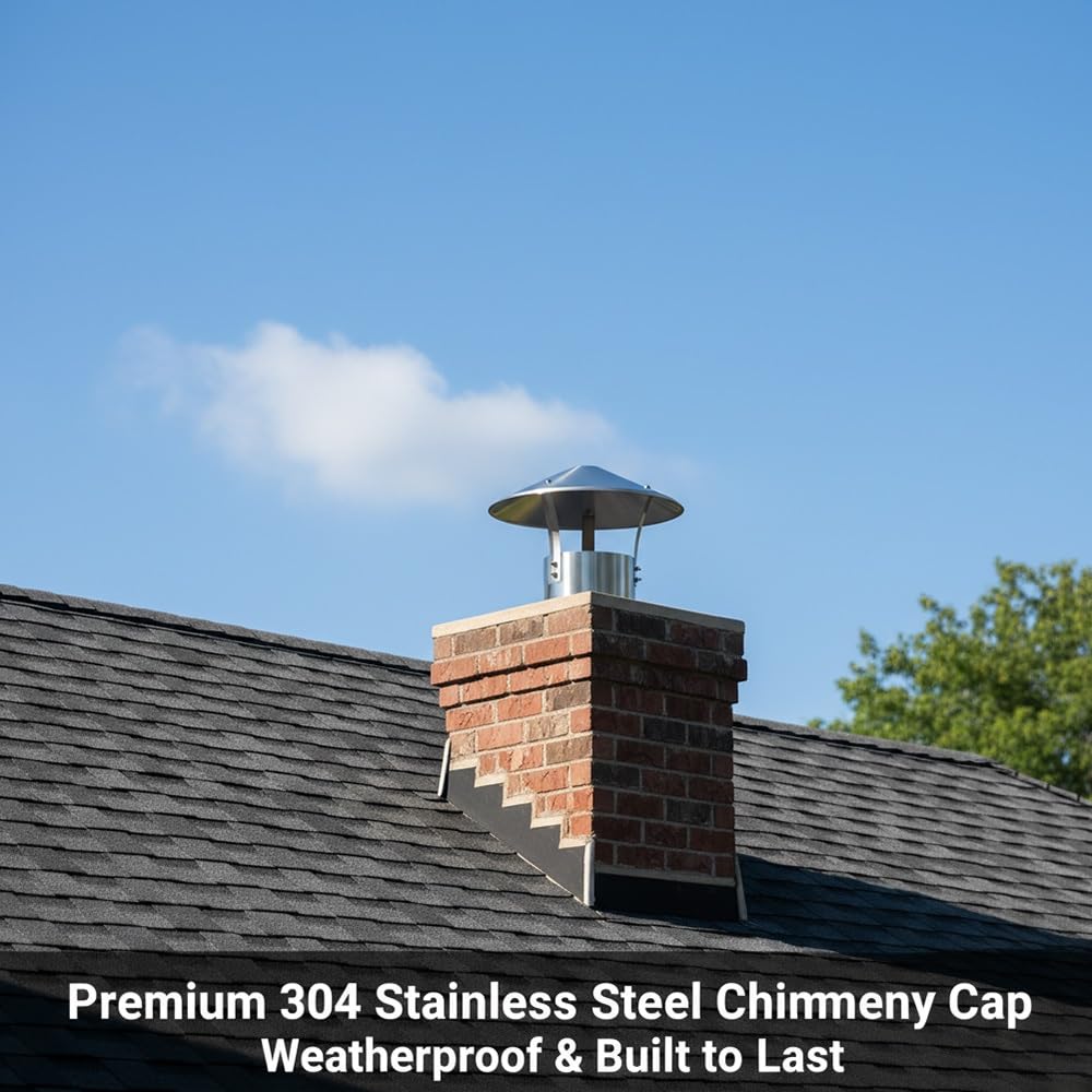 Sombreros para Chimeneas, Tapa de Chimenea, Tapa de Conducto de Humo, Sombrerete Chimenea de Acero Inoxidable, Antilluvia y Nieve, para Estufa O Tubo de Techo 75-315MM(200mm)