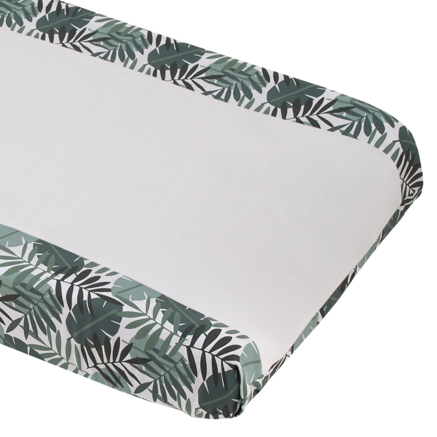 NoJo Jungle Paradise Green and Ivory Palm Leaf Super Soft Contoured Changing Pad Cover