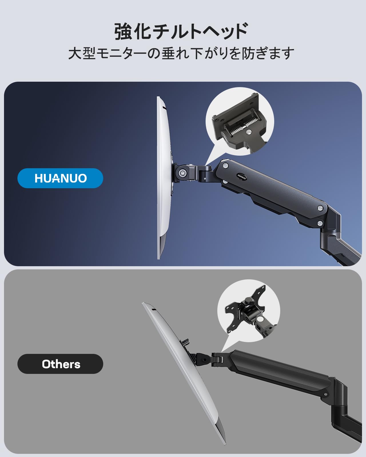 Amazon.co.jp: HUANUO (ファーノー) モニターアーム 27-49インチ対応