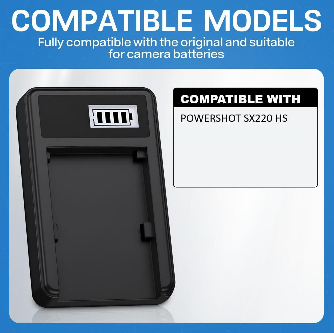 USB Battery Charger for Canon POWERSHOT SX220 HS Digital Camera