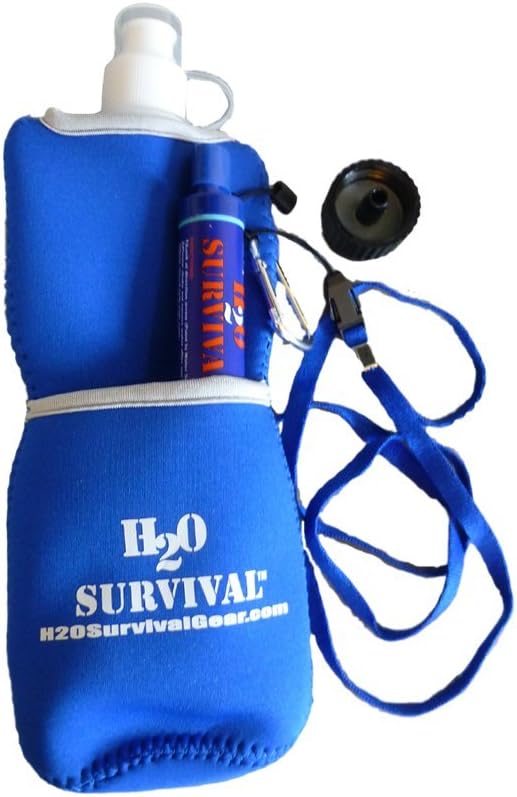 H2O SURVIVAL-Water Filter Travel Straw MAX. Foreign/Domestic Water Filter Straw. 99.9999% Effective Filtration, 530 Gallon High Capacity Water Purifier. Includes Neoprene Hydration Bag & Adaptor