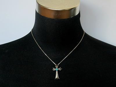 ヴィンテージ シルバー925 インレイターコイズクロス ペンダントトップ